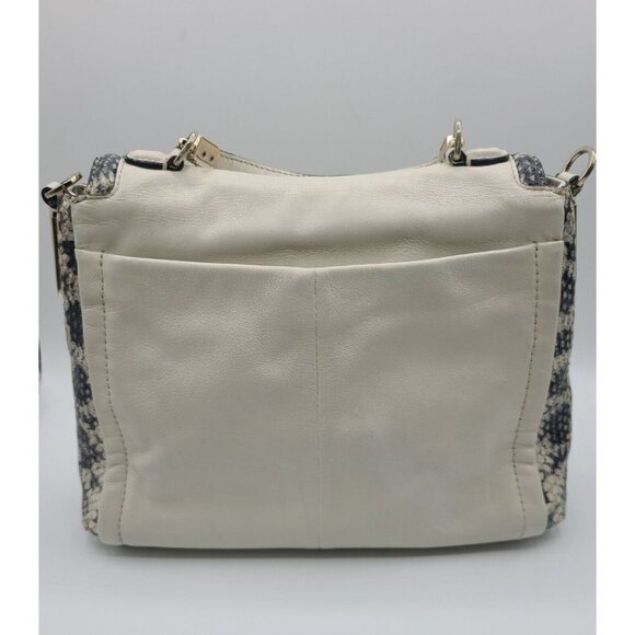 COACH MADISON TWO TONE PYTHON EMBOSSED EXOTIC LEATHER SADIE FLAP SATCHEL 27849 - Picture 3 of 11